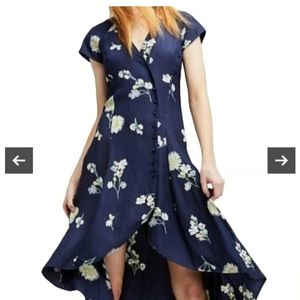 FREE PEOPLE Lost in your Navy floral maxi dress XS